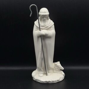 VTG 1970s Standing Shepherd & Dog Glazed Holland Mold Ceramic Nativity Figurine